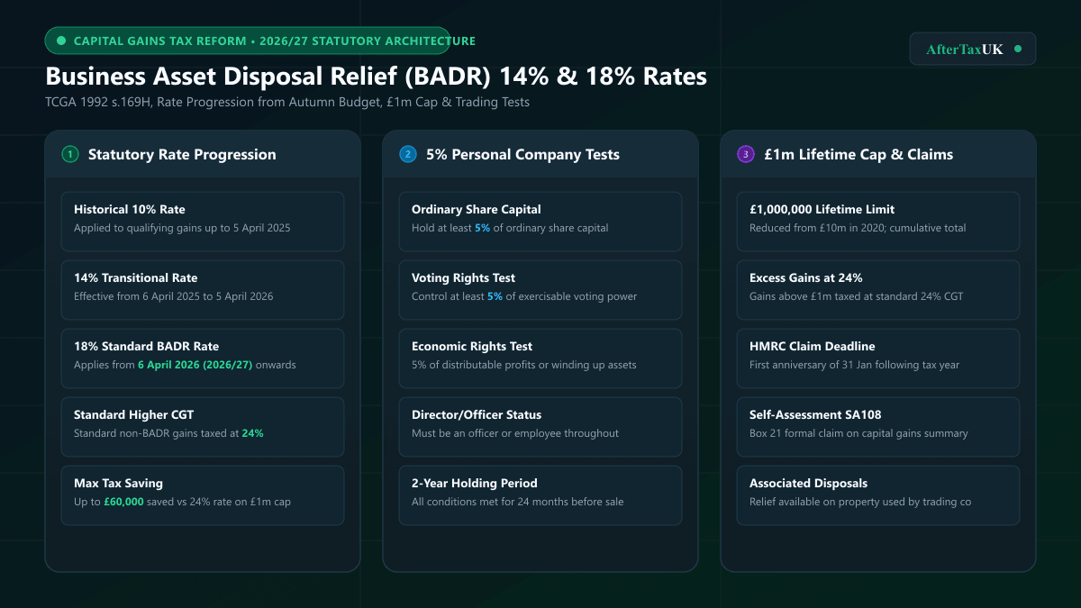 Business Asset Disposal Relief UK | BADR 14% & 18% Guide