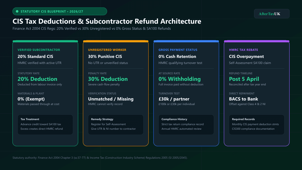 CIS Tax Deductions UK (2026/27) | Subcontractor Guide