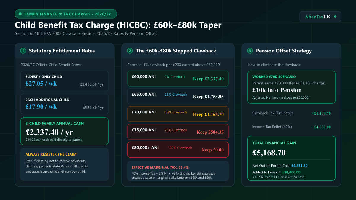Child Benefit Tax Charge UK 2026/27 | £60k Taper Guide