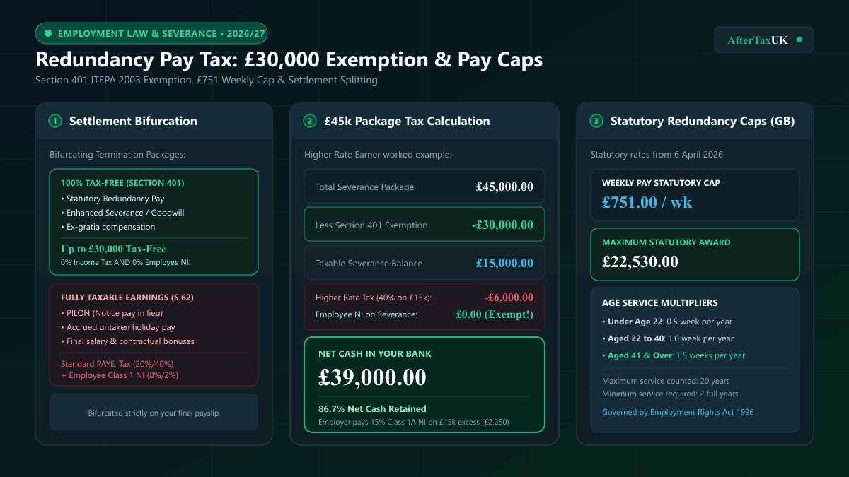 Redundancy Pay Tax UK 2026/27 | £30k Tax-Free Exemption